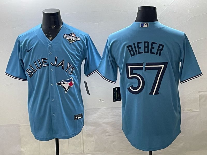 Men Toronto Blue Jays #57 Bieber Light Blue 2026 Nike Game MLB Jersey 005